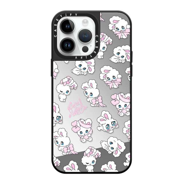 foxy illustrations x CASETiFY iPhone 14 Pro Max Case Silver on Black ミラーケース MagSafe対応 Ribbon Bunnies foxy illustrations x CASETiFY iPhone 14 Pro Max Case Silver on Black ミラーケース MagSafe対応 Ribbon Bunnies