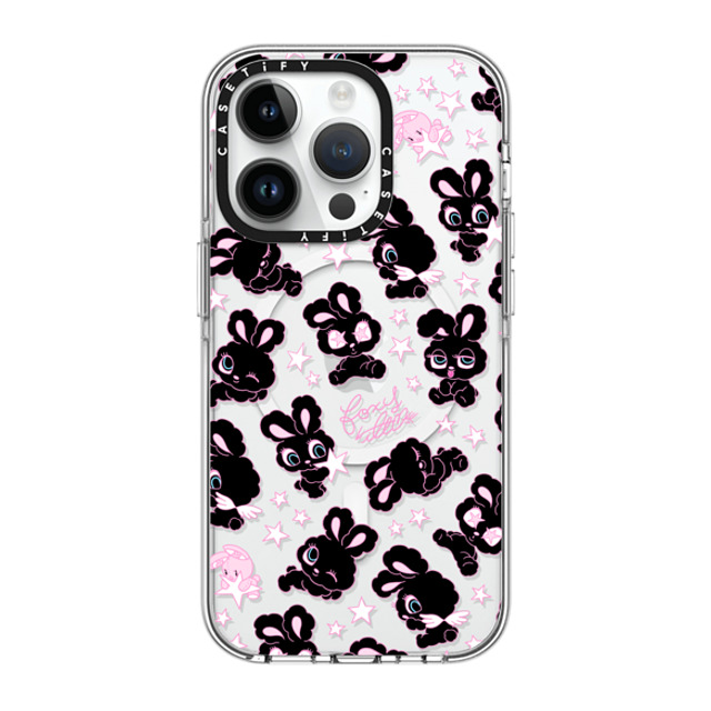 foxy illustrations x CASETiFY iPhone 14 Pro Case Clear Clear Case MagSafe Compatible Black Bunnies Star Mix foxy illustrations x CASETiFY iPhone 14 Pro Case Clear Clear Case MagSafe Compatible Black Bunnies Star Mix