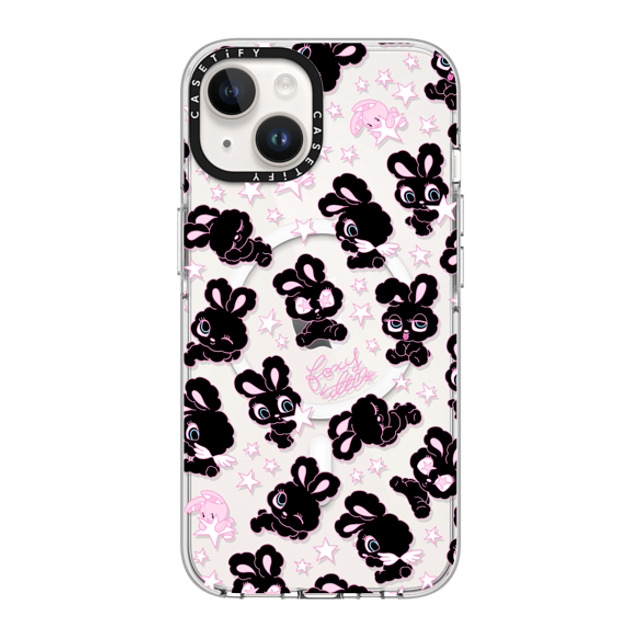 foxy illustrations x CASETiFY iPhone 14 Case Clear Clear Case MagSafe Compatible Black Bunnies Star Mix foxy illustrations x CASETiFY iPhone 14 Case Clear Clear Case MagSafe Compatible Black Bunnies Star Mix