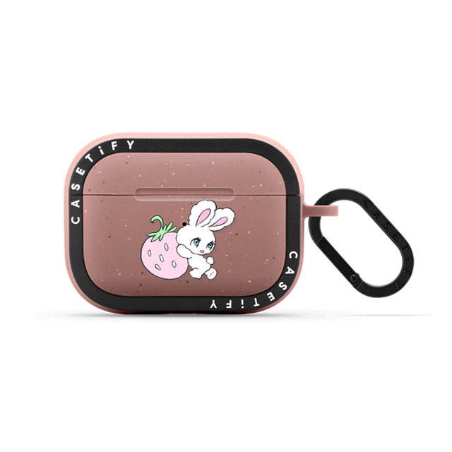 foxy illustrations x CASETiFY AirPods Pro 2 Matte Dusty Rose バウンス ケース Bunny Carrying Strawberry