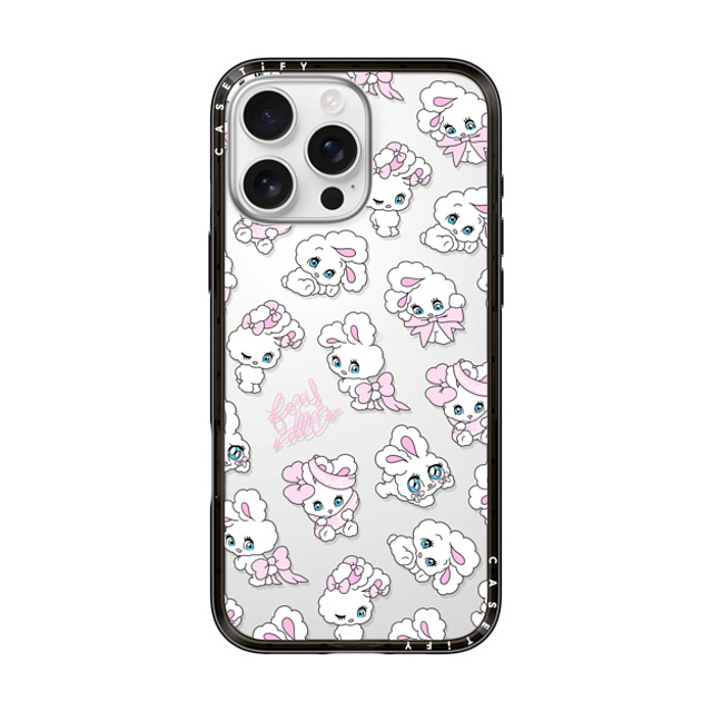 foxy illustrations x CASETiFY iPhone 16 Pro Max ケース ブラック インパクトライトケース Ribbon Bunnies