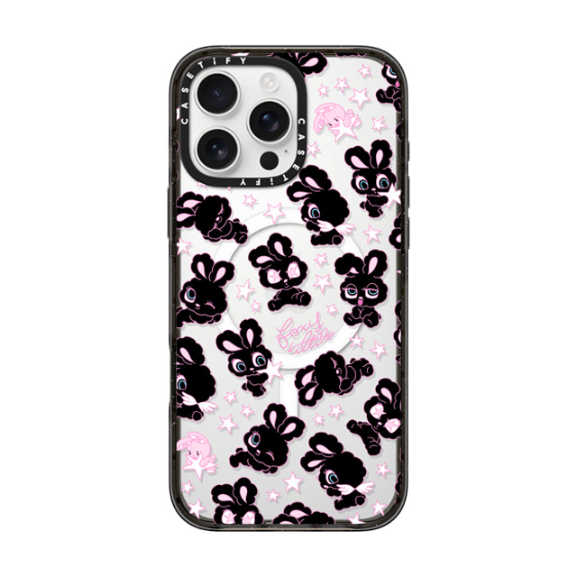 foxy illustrations x CASETiFY iPhone 16 Pro Max ケース ブラック インパクトケース MagSafe対応 Black Bunnies Star Mix