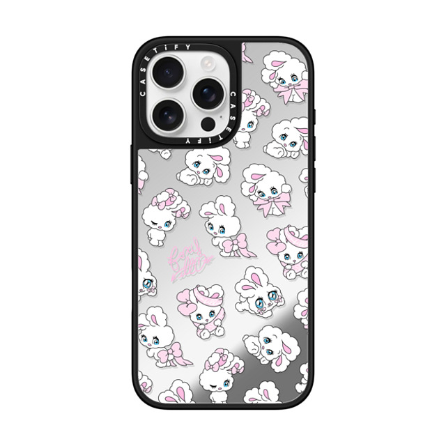 foxy illustrations x CASETiFY iPhone 16 Pro Max Case Silver on Black ミラーケース MagSafe対応 Ribbon Bunnies foxy illustrations x CASETiFY iPhone 16 Pro Max Case Silver on Black ミラーケース MagSafe対応 Ribbon Bunnies