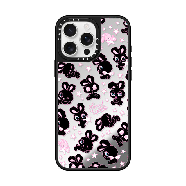 foxy illustrations x CASETiFY iPhone 16 Pro Max Case Silver on Black ミラーケース MagSafe対応 Black Bunnies Star Mix foxy illustrations x CASETiFY iPhone 16 Pro Max Case Silver on Black ミラーケース MagSafe対応 Black Bunnies Star Mix