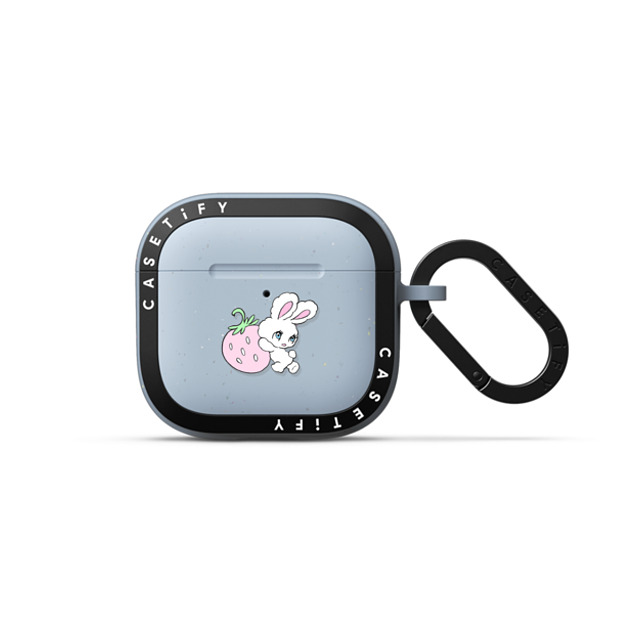 foxy illustrations x CASETiFY AirPods 4 スカイブルー バウンス ケース Bunny Carrying Strawberry