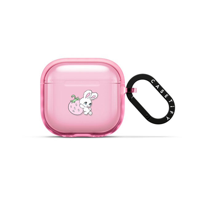 foxy illustrations x CASETiFY AirPods 4 Cartoon Pink Fizz インパクトケース Bunny Carrying Strawberry Mother's Day foxy illustrations x CASETiFY AirPods 4 Cartoon Pink Fizz インパクトケース Bunny Carrying Strawberry Mother's Day