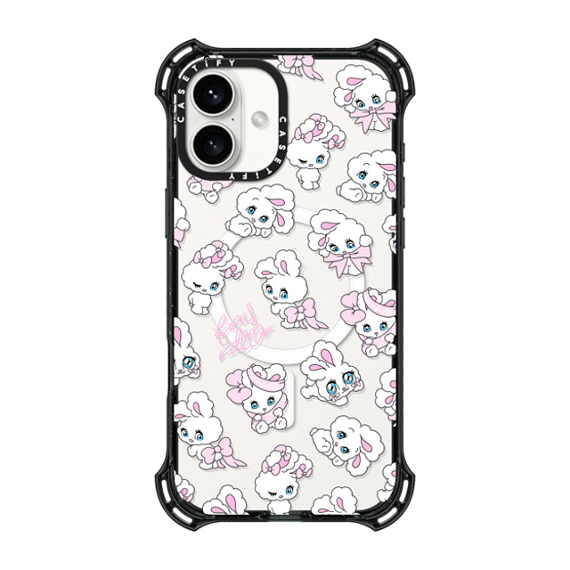 foxy illustrations x CASETiFY iPhone 16 Plus Case Black バウンスケース Ribbon Bunnies foxy illustrations x CASETiFY iPhone 16 Plus Case Black バウンスケース Ribbon Bunnies