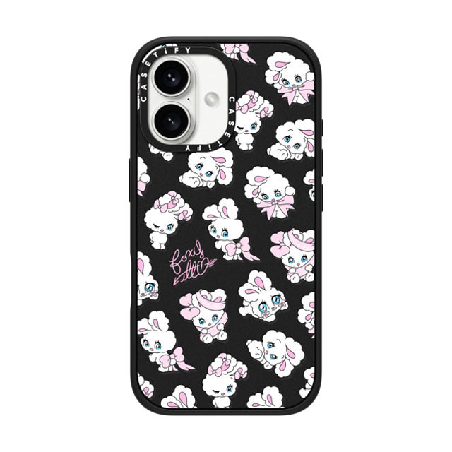 foxy illustrations x CASETiFY iPhone 16 ケース マットブラック インパクトケース Ribbon Bunnies