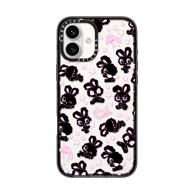 foxy illustrations x CASETiFY iPhone 16 Plus Case Black Impact Case Black Bunnies Star Mix foxy illustrations x CASETiFY iPhone 16 Plus Case Black Impact Case Black Bunnies Star Mix