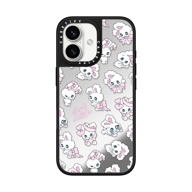 foxy illustrations x CASETiFY iPhone 16 Case Ribbon Silver on Black ミラーケース MagSafe対応 Ribbon Bunnies Back to School foxy illustrations x CASETiFY iPhone 16 Case Ribbon Silver on Black ミラーケース MagSafe対応 Ribbon Bunnies Back to School