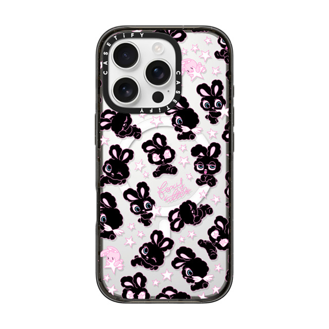 foxy illustrations x CASETiFY iPhone 16 Pro ケース ブラック インパクトケース MagSafe対応 Black Bunnies Star Mix