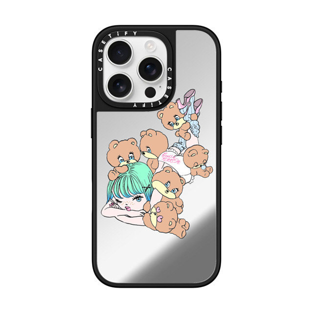 foxy illustrations x CASETiFY iPhone 16 Pro ケース Cartoon Silver on Black ミラーケース MagSafe対応 Naughty Bears Club Father's Day foxy illustrations x CASETiFY iPhone 16 Pro ケース Cartoon Silver on Black ミラーケース MagSafe対応 Naughty Bears Club Father's Day