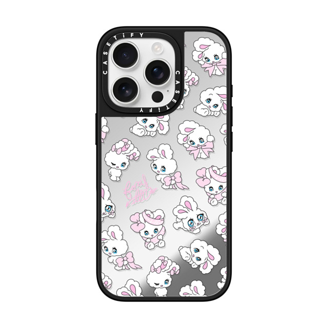 foxy illustrations x CASETiFY iPhone 16 Pro ケース Ribbon Silver on Black ミラーケース MagSafe対応 Ribbon Bunnies Father's Day foxy illustrations x CASETiFY iPhone 16 Pro ケース Ribbon Silver on Black ミラーケース MagSafe対応 Ribbon Bunnies Father's Day