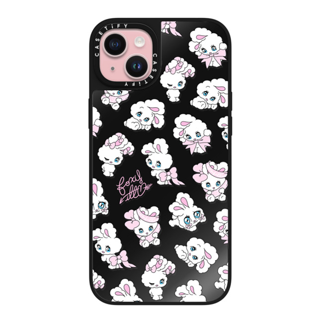 foxy illustrations x CASETiFY iPhone 15 Plus Case Ribbon Black on Black ミラーケース MagSafe対応 Ribbon Bunnies Back to School foxy illustrations x CASETiFY iPhone 15 Plus Case Ribbon Black on Black ミラーケース MagSafe対応 Ribbon Bunnies Back to School