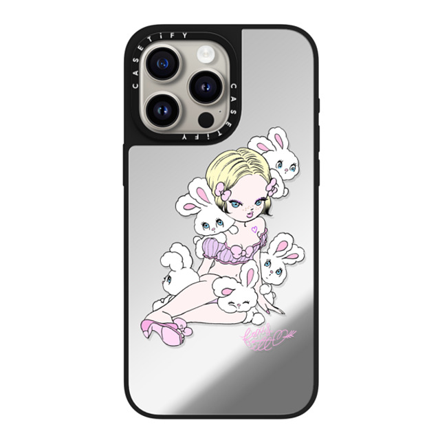 foxy illustrations x CASETiFY iPhone 15 Pro Max Case Silver on Black ミラーケース MagSafe対応 Lonely Bunnies Club foxy illustrations x CASETiFY iPhone 15 Pro Max Case Silver on Black ミラーケース MagSafe対応 Lonely Bunnies Club