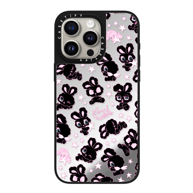 foxy illustrations x CASETiFY iPhone 15 Pro Max Case Silver on Black ミラーケース MagSafe対応 Black Bunnies Star Mix foxy illustrations x CASETiFY iPhone 15 Pro Max Case Silver on Black ミラーケース MagSafe対応 Black Bunnies Star Mix