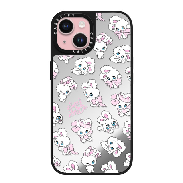 foxy illustrations x CASETiFY iPhone 15 ケース Ribbon Silver on Black ミラーケース MagSafe対応 Ribbon Bunnies Back to School foxy illustrations x CASETiFY iPhone 15 ケース Ribbon Silver on Black ミラーケース MagSafe対応 Ribbon Bunnies Back to School