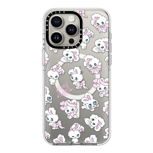 foxy illustrations x CASETiFY iPhone 15 Pro Max ケース クリア クリア ケース MagSafe対応 Ribbon Bunnies