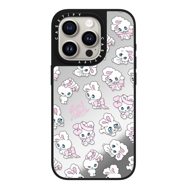 foxy illustrations x CASETiFY iPhone 15 Pro Case Silver on Black ミラーケース MagSafe対応 Ribbon Bunnies foxy illustrations x CASETiFY iPhone 15 Pro Case Silver on Black ミラーケース MagSafe対応 Ribbon Bunnies