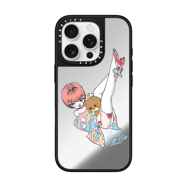 foxy illustrations x CASETiFY iPhone 16 Pro Case Cartoon,Love Silver on Black ミラーケース MagSafe対応 Upside Down Mother's Day foxy illustrations x CASETiFY iPhone 16 Pro Case Cartoon,Love Silver on Black ミラーケース MagSafe対応 Upside Down Mother's Day