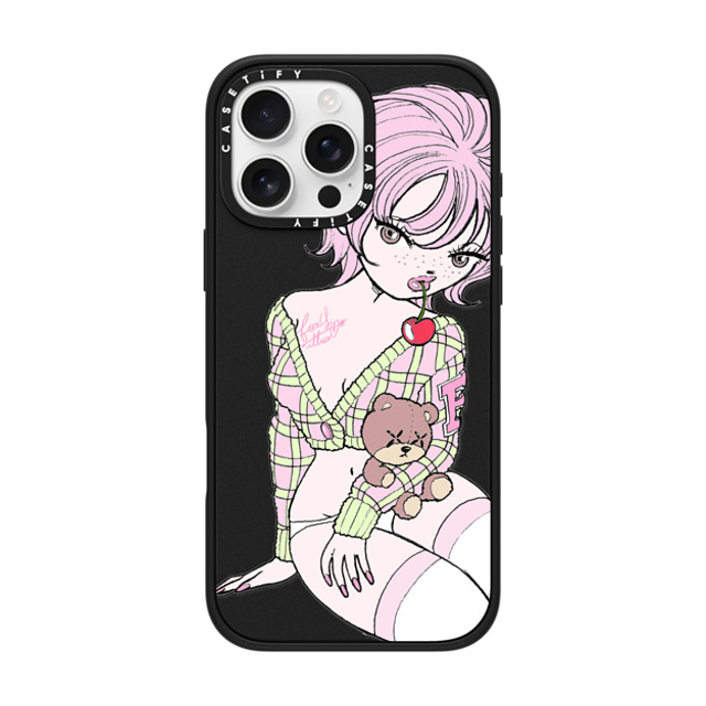 foxy illustrations x CASETiFY iPhone 16 Pro Max Case Cherry,Cartoon マットブラック Impact Case MagSafe Compatible Cherry Teddy Mother's Day foxy illustrations x CASETiFY iPhone 16 Pro Max Case Cherry,Cartoon マットブラック Impact Case MagSafe Compatible Cherry Teddy Mother's Day