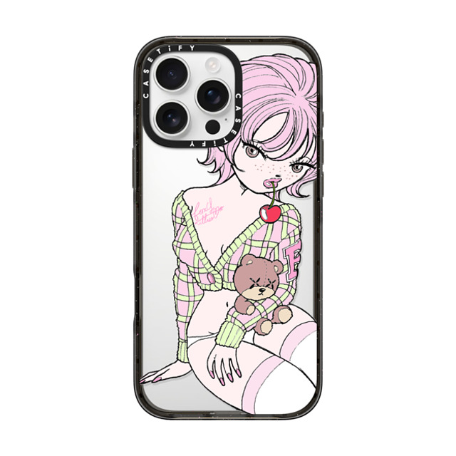 foxy illustrations x CASETiFY iPhone 16 Pro Max Case Cherry,Cartoon ブラック インパクトケース Cherry Teddy Mother's Day foxy illustrations x CASETiFY iPhone 16 Pro Max Case Cherry,Cartoon ブラック インパクトケース Cherry Teddy Mother's Day