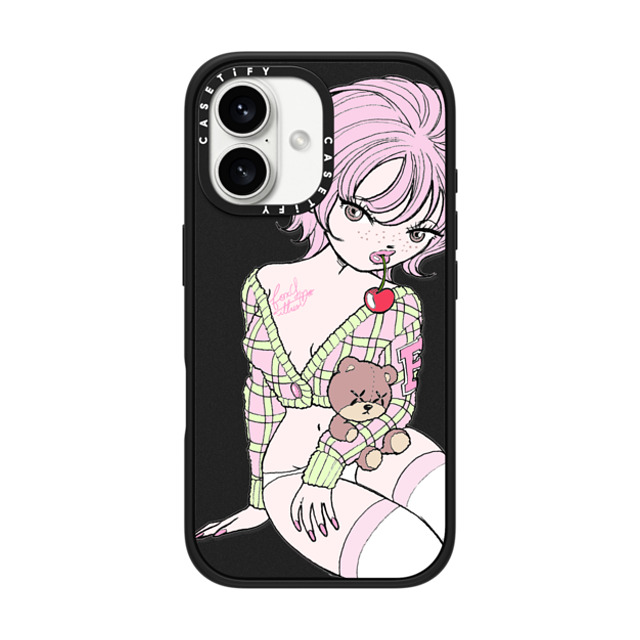 foxy illustrations x CASETiFY iPhone 16 ケース Cherry,Cartoon マットブラック インパクトケース MagSafe対応 Cherry Teddy Mother's Day foxy illustrations x CASETiFY iPhone 16 ケース Cherry,Cartoon マットブラック インパクトケース MagSafe対応 Cherry Teddy Mother's Day