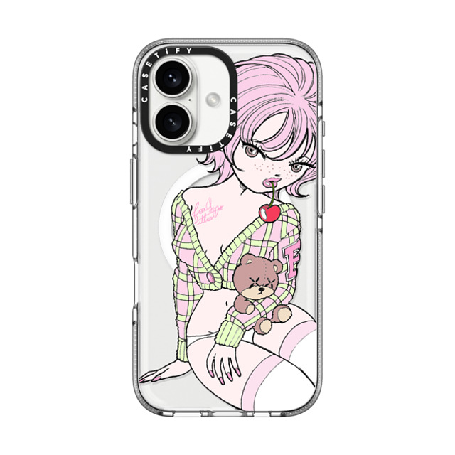 foxy illustrations x CASETiFY iPhone 16 Case Cherry,Cartoon クリア クリア ケース MagSafe対応 Cherry Teddy Mother's Day foxy illustrations x CASETiFY iPhone 16 Case Cherry,Cartoon クリア クリア ケース MagSafe対応 Cherry Teddy Mother's Day