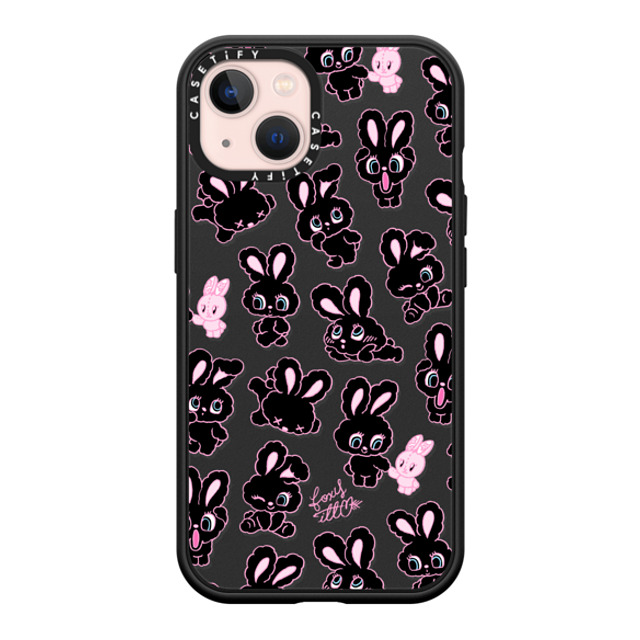 foxy illustrations x CASETiFY iPhone 13 ケース マットブラック インパクトケース MagSafe対応 Black Bunnies