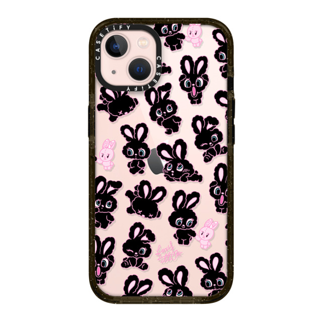 foxy illustrations x CASETiFY iPhone 13 ケース ブラック インパクトケース Black Bunnies