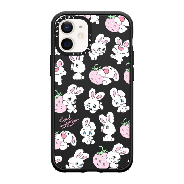 foxy illustrations x CASETiFY iPhone 12 mini ケース マットブラック インパクトケース Strawberry Mix