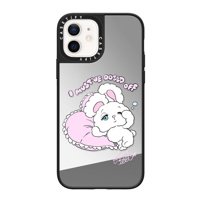 foxy illustrations x CASETiFY iPhone 12 Case Cartoon Silver on Black ミラーケース MagSafe対応 Awakening of QT Mother's Day foxy illustrations x CASETiFY iPhone 12 Case Cartoon Silver on Black ミラーケース MagSafe対応 Awakening of QT Mother's Day