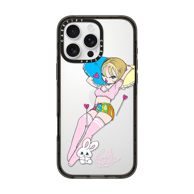 foxy illustrations x CASETiFY iPhone 16 Pro Max Case Bunny,Animal Black Impact Case Lovesick Mother's Day foxy illustrations x CASETiFY iPhone 16 Pro Max Case Bunny,Animal Black Impact Case Lovesick Mother's Day