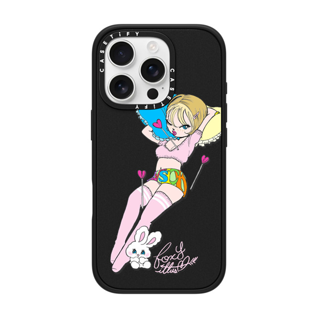 foxy illustrations x CASETiFY iPhone 16 Pro ケース Bunny,Animal マットブラック インパクトケース MagSafe対応 Lovesick Father's Day foxy illustrations x CASETiFY iPhone 16 Pro ケース Bunny,Animal マットブラック インパクトケース MagSafe対応 Lovesick Father's Day