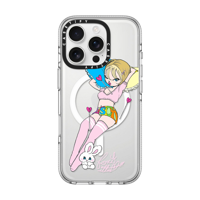 foxy illustrations x CASETiFY iPhone 16 Pro ケース Bunny,Animal クリア クリア ケース MagSafe対応 Lovesick Father's Day foxy illustrations x CASETiFY iPhone 16 Pro ケース Bunny,Animal クリア クリア ケース MagSafe対応 Lovesick Father's Day