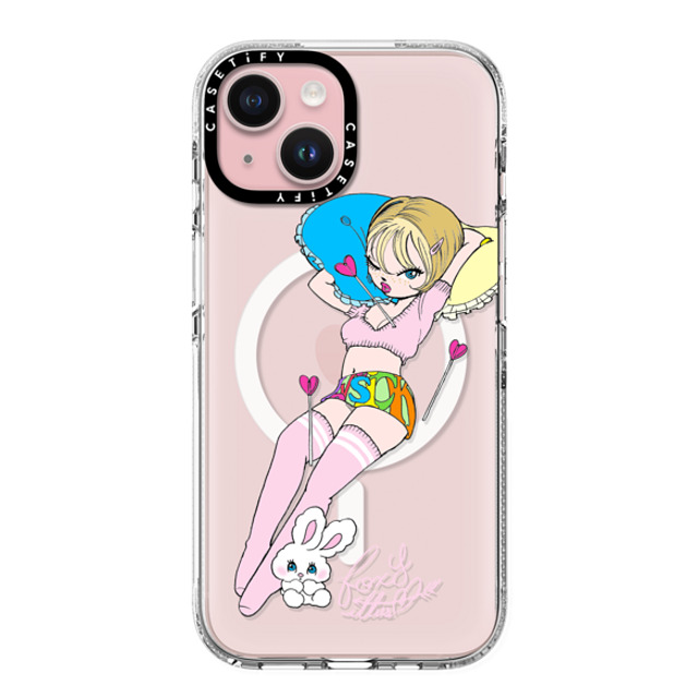 foxy illustrations x CASETiFY iPhone 15 ケース Bunny,Animal クリア クリア ケース MagSafe対応 Lovesick Father's Day foxy illustrations x CASETiFY iPhone 15 ケース Bunny,Animal クリア クリア ケース MagSafe対応 Lovesick Father's Day