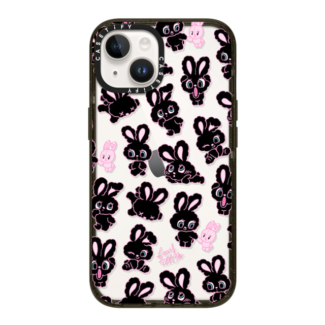 foxy illustrations x CASETiFY iPhone 14 ケース ブラック インパクトケース Black Bunnies