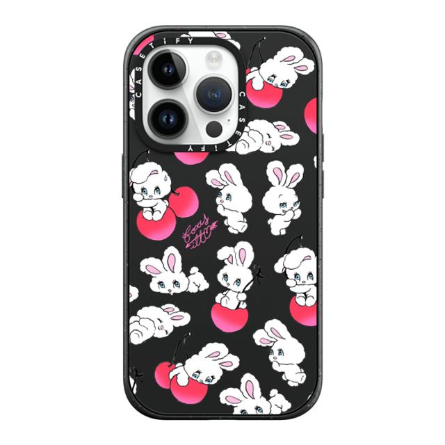 foxy illustrations x CASETiFY iPhone 14 Pro ケース マットブラック インパクトケース MagSafe対応 Cherry Mix