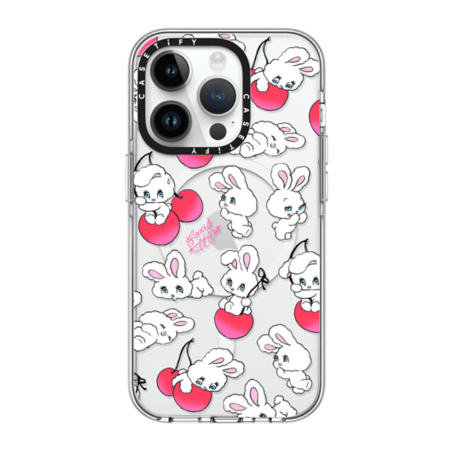 foxy illustrations x CASETiFY iPhone 14 Pro ケース クリア クリア ケース MagSafe対応 Cherry Mix