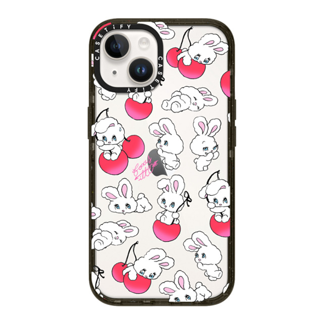 foxy illustrations x CASETiFY iPhone 14 ケース ブラック インパクトケース Cherry Mix