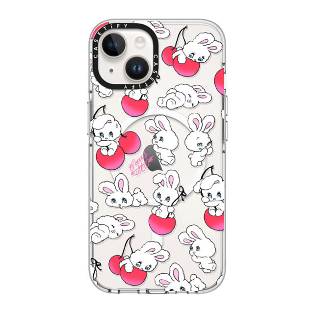 foxy illustrations x CASETiFY iPhone 14 ケース クリア クリア ケース MagSafe対応 Cherry Mix