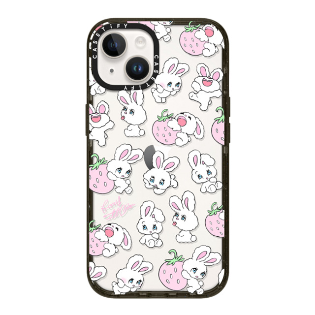 foxy illustrations x CASETiFY iPhone 14 ケース ブラック インパクトケース Strawberry Mix