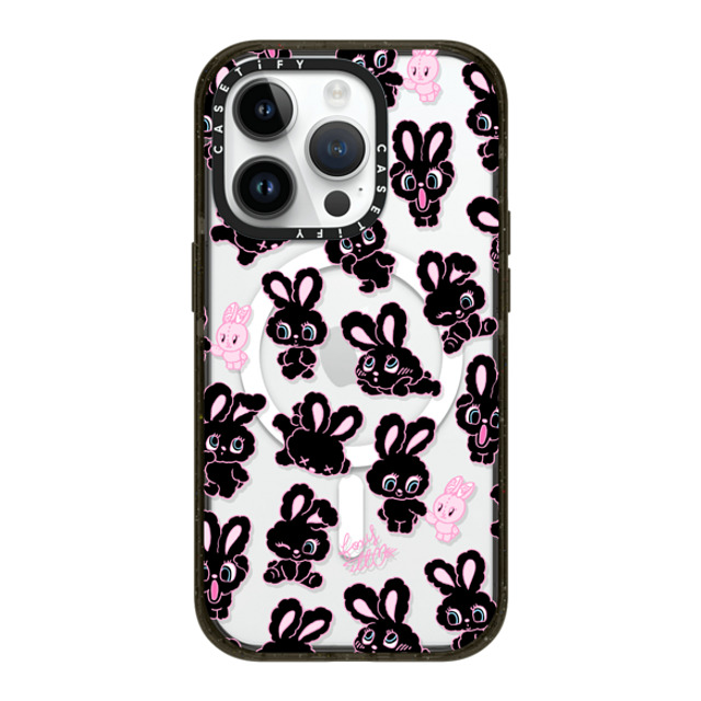 foxy illustrations x CASETiFY iPhone 14 Pro ケース ブラック インパクトケース MagSafe対応 Black Bunnies