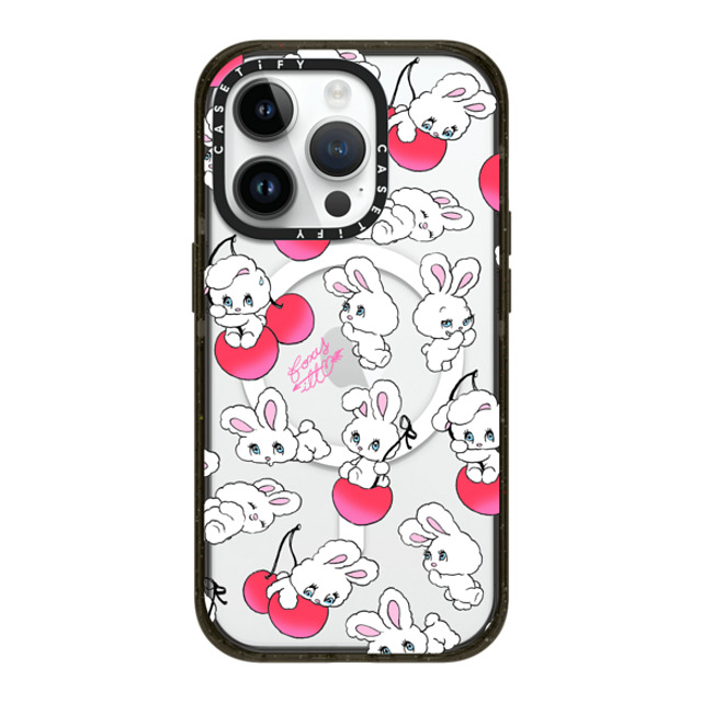 foxy illustrations x CASETiFY iPhone 14 Pro ケース ブラック インパクトケース MagSafe対応 Cherry Mix