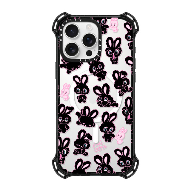 foxy illustrations x CASETiFY iPhone 16 Pro Max ケース ブラック バウンスケース Black Bunnies