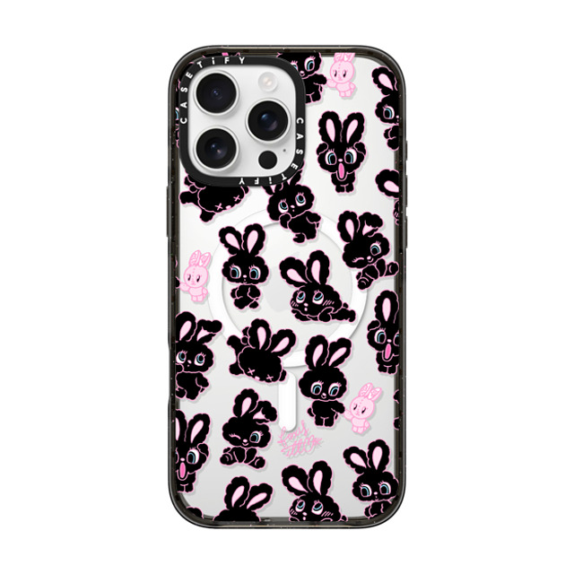 foxy illustrations x CASETiFY iPhone 16 Pro Max ケース ブラック インパクトケース MagSafe対応 Black Bunnies