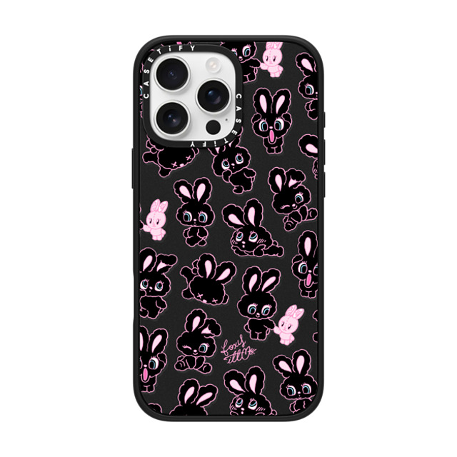 foxy illustrations x CASETiFY iPhone 16 Pro Max ケース マットブラック インパクトケース MagSafe対応 Black Bunnies