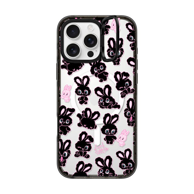 foxy illustrations x CASETiFY iPhone 16 Pro Max ケース ブラック インパクトリングスタンドケース MagSafe対応 Black Bunnies