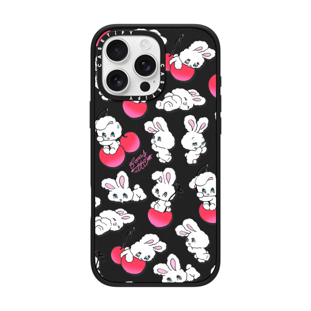 foxy illustrations x CASETiFY iPhone 16 Pro Max ケース マットブラック インパクトケース MagSafe対応 Cherry Mix