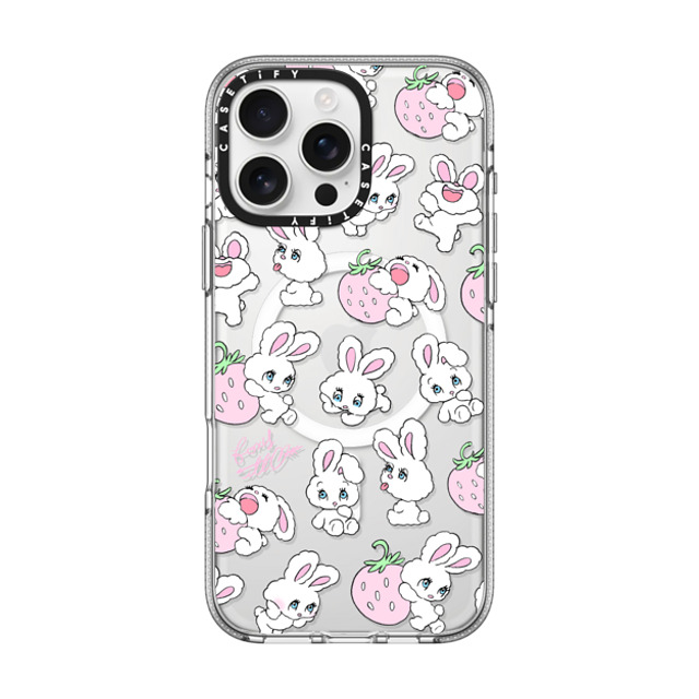 foxy illustrations x CASETiFY iPhone 16 Pro Max ケース クリア クリア ケース MagSafe対応 Strawberry Mix